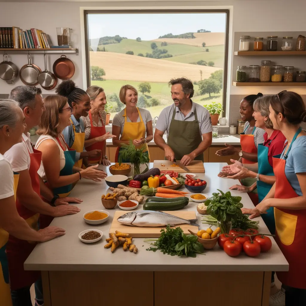 Un plato lleno de verduras y semillas, representando una alimentación equilibrada y nutritiva.