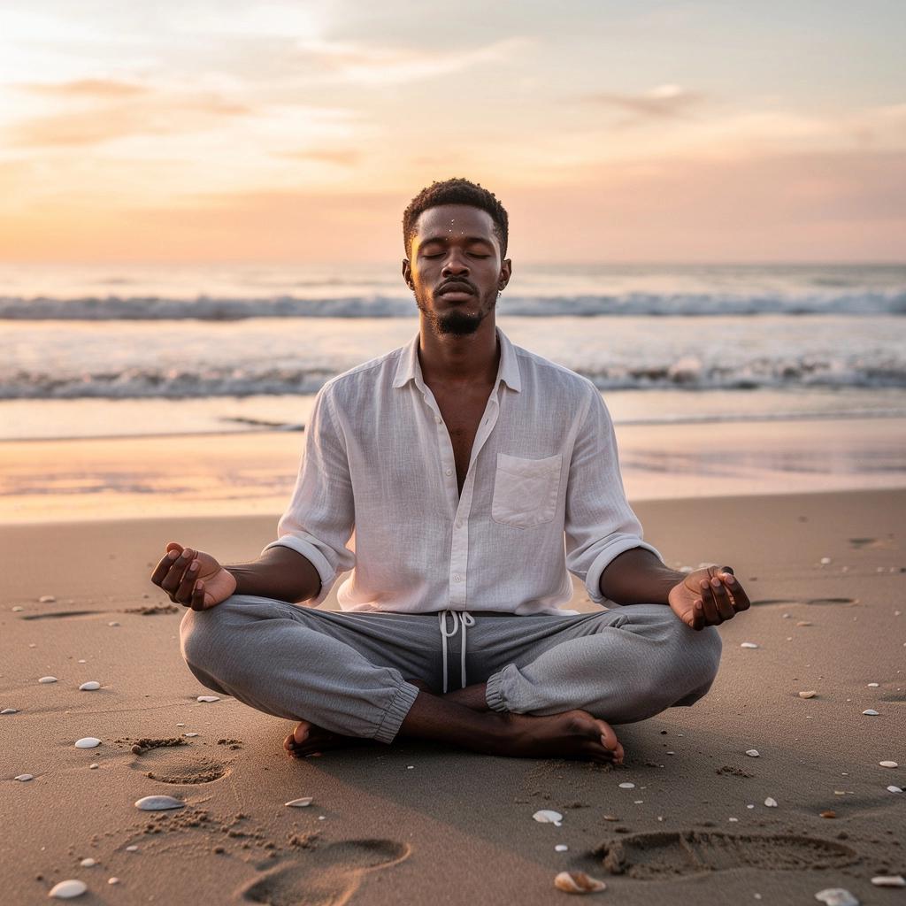 Un paisaje sereno que muestra montañas y vegetación, representando la conexión entre la naturaleza y el yoga.